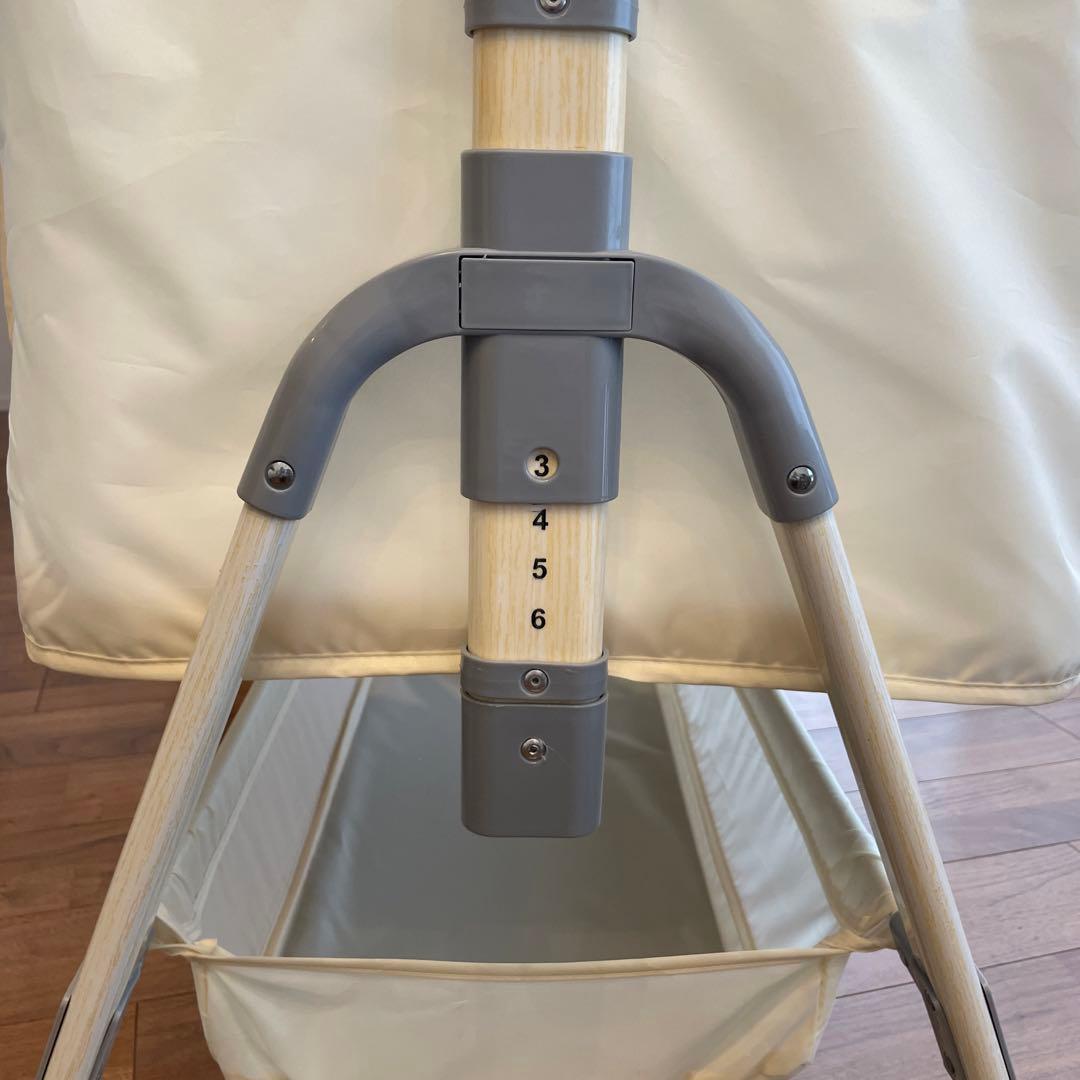 お値下げ！Oqhvup ベビーベッド 折り畳み ハイローベッド ベージュ 新生児