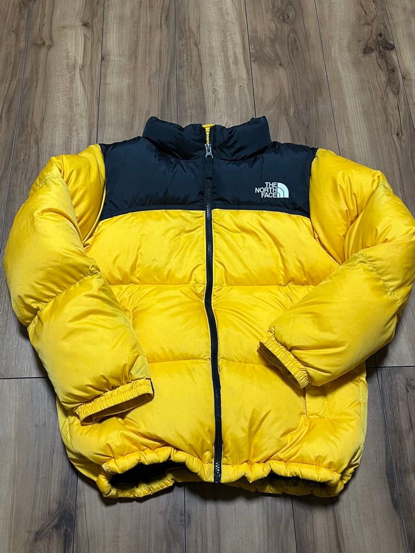ノースフェイス　ダウンジャケット　ヌプシ　すブラック　イエロー　シュプリーム