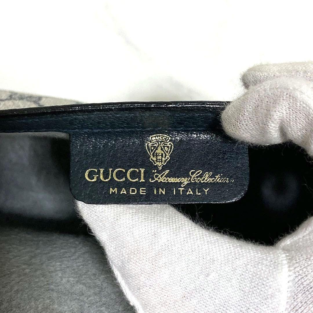 極美品 GUCCI クラッチバッグ シェリーライン インターロッキング ネイビー