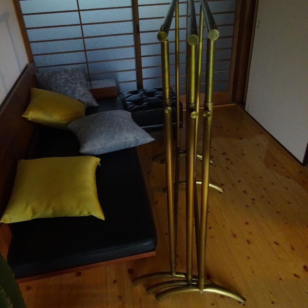 3点セット真鍮系×アイアン ハンガーラックハンガーラックスタンド アンティーク調