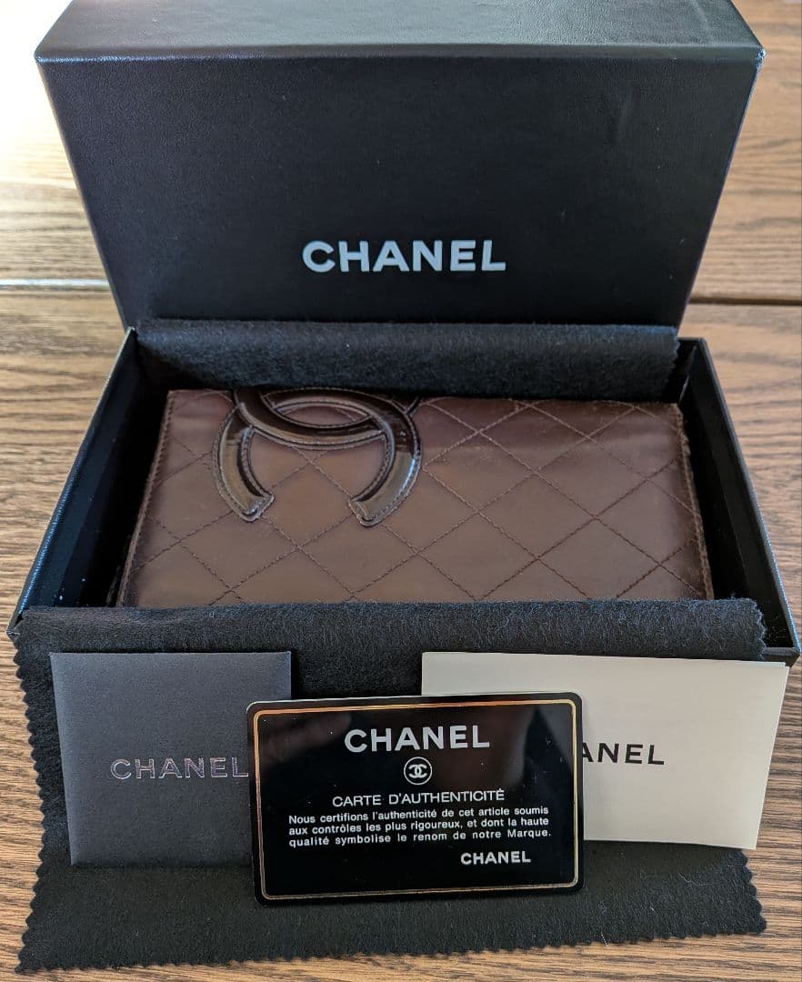 CHANEL カンボンライン 長財布　ブラウン ココマーク