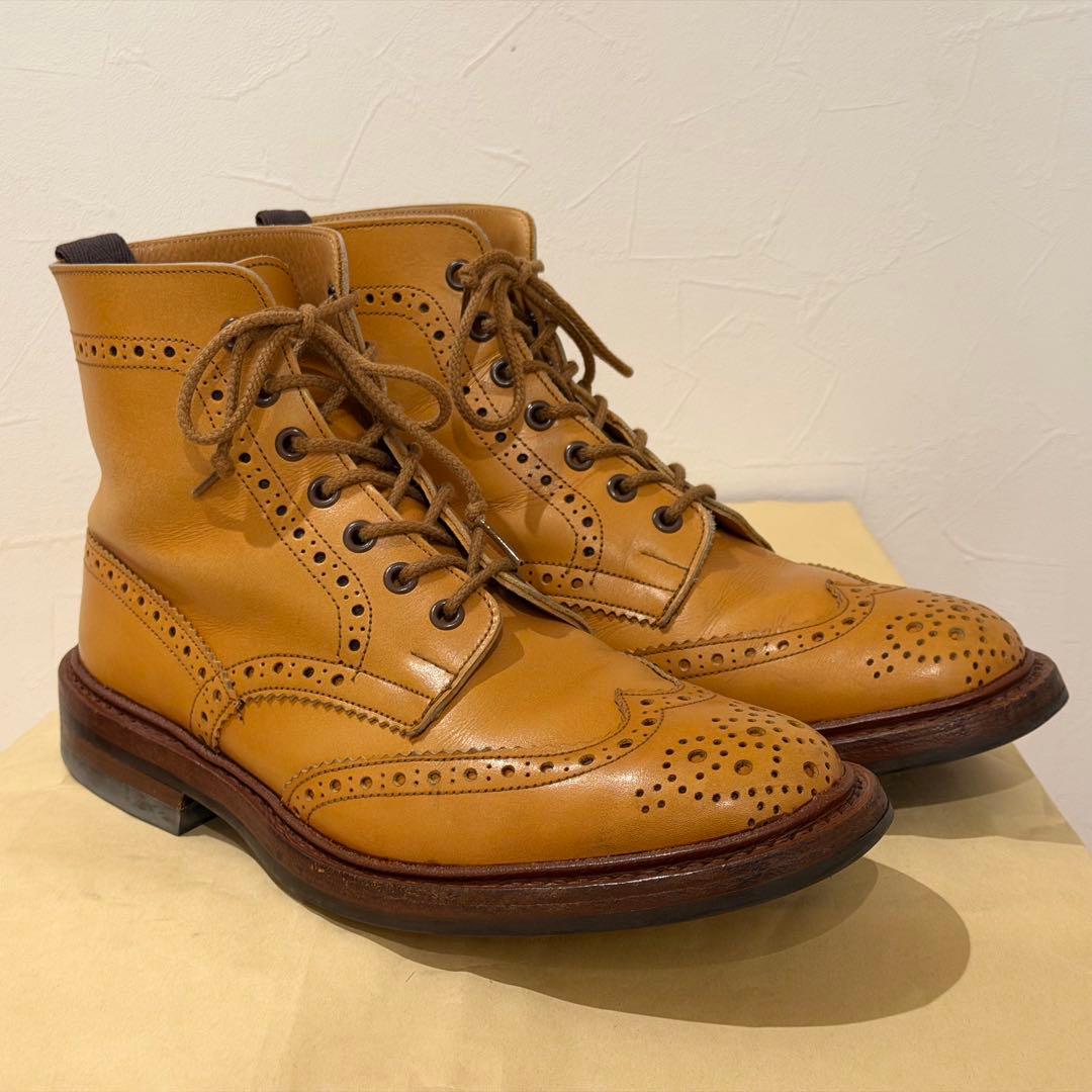 【美品】トリッカーズ カントリーブーツ エイコン UK7　純正クリーム付き