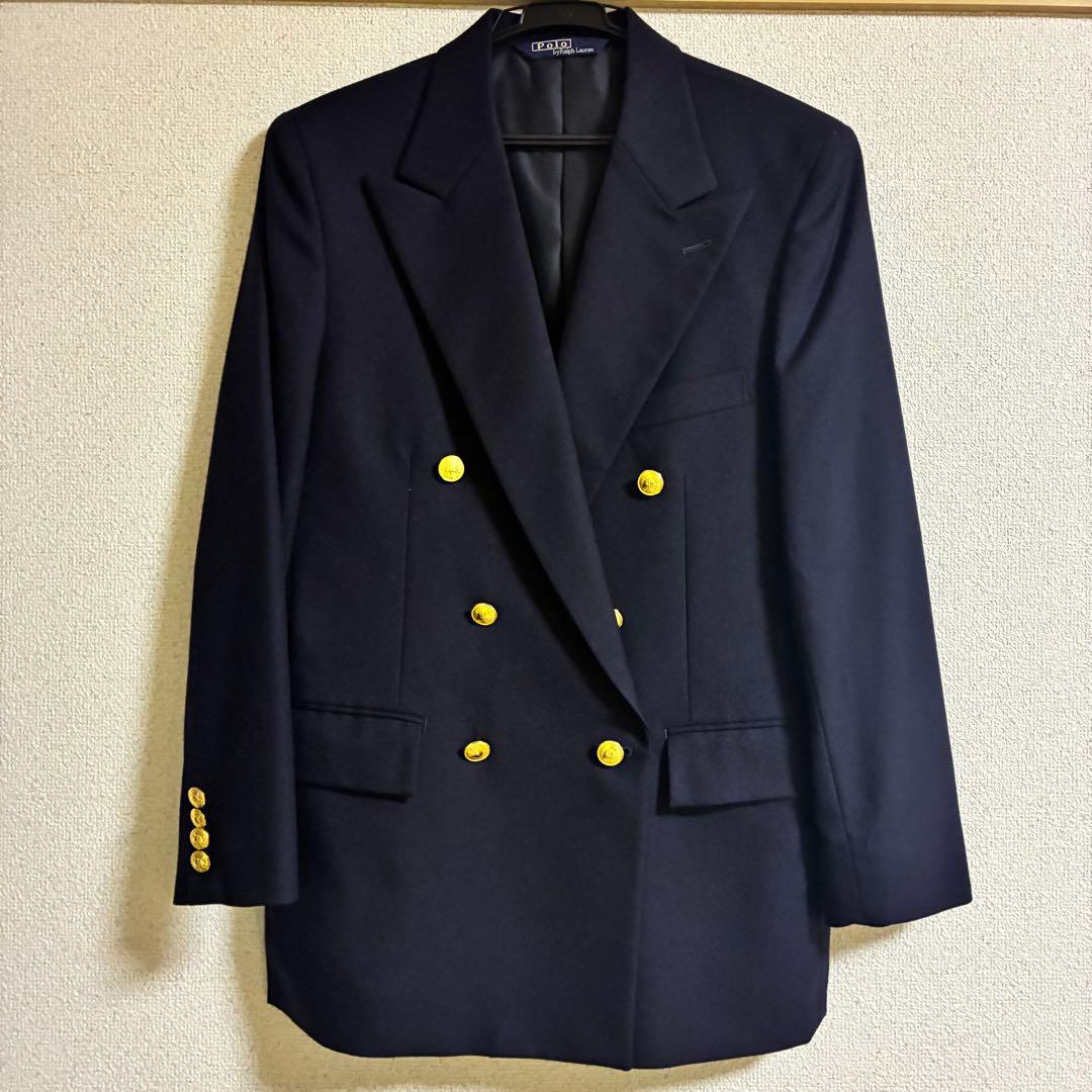 【美品】Polo Ralph Lauren ネイビー ダブルボタン　紺ブレザー
