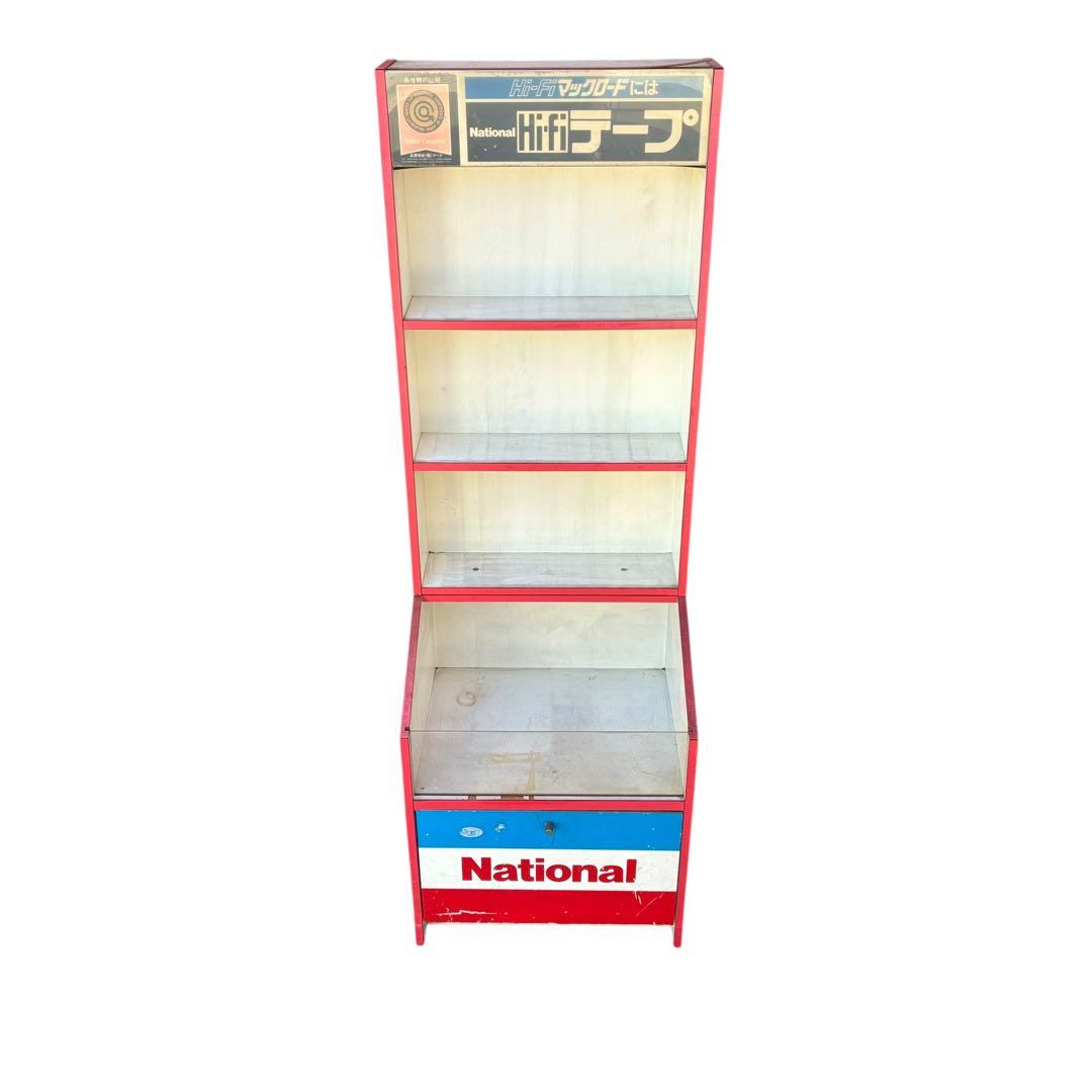 希少　レトロ　ナショナル　ラック　木製　キャスター付き