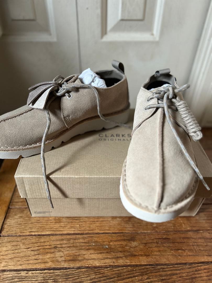 【未使用】Clarks ORIGINALSベージュ26cm ワラビーゴアテックス