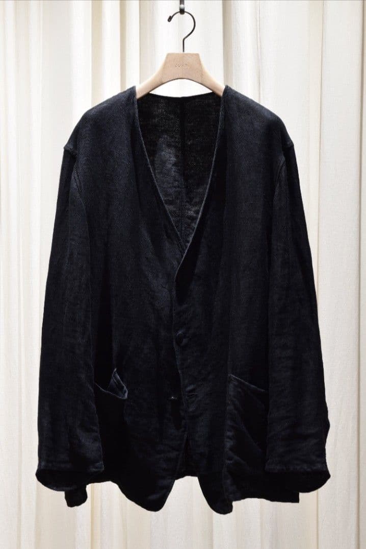 COMOLI 25SS リネンサテンノーカラージャケット サイズ2