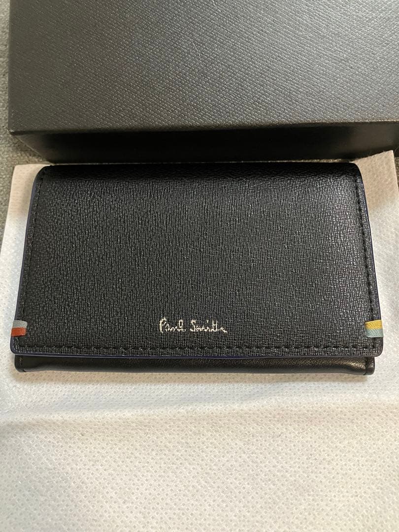 しき⭐︎美品・ポールスミス 名刺入れ ハイライトステッチ レザー　箱付き