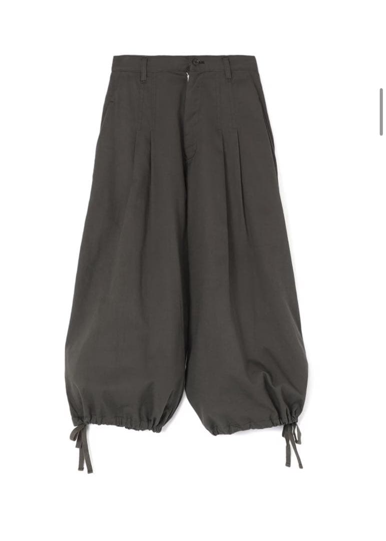 Y’s Project カーキ 七分丈 ワイドパンツ ドローコード付き