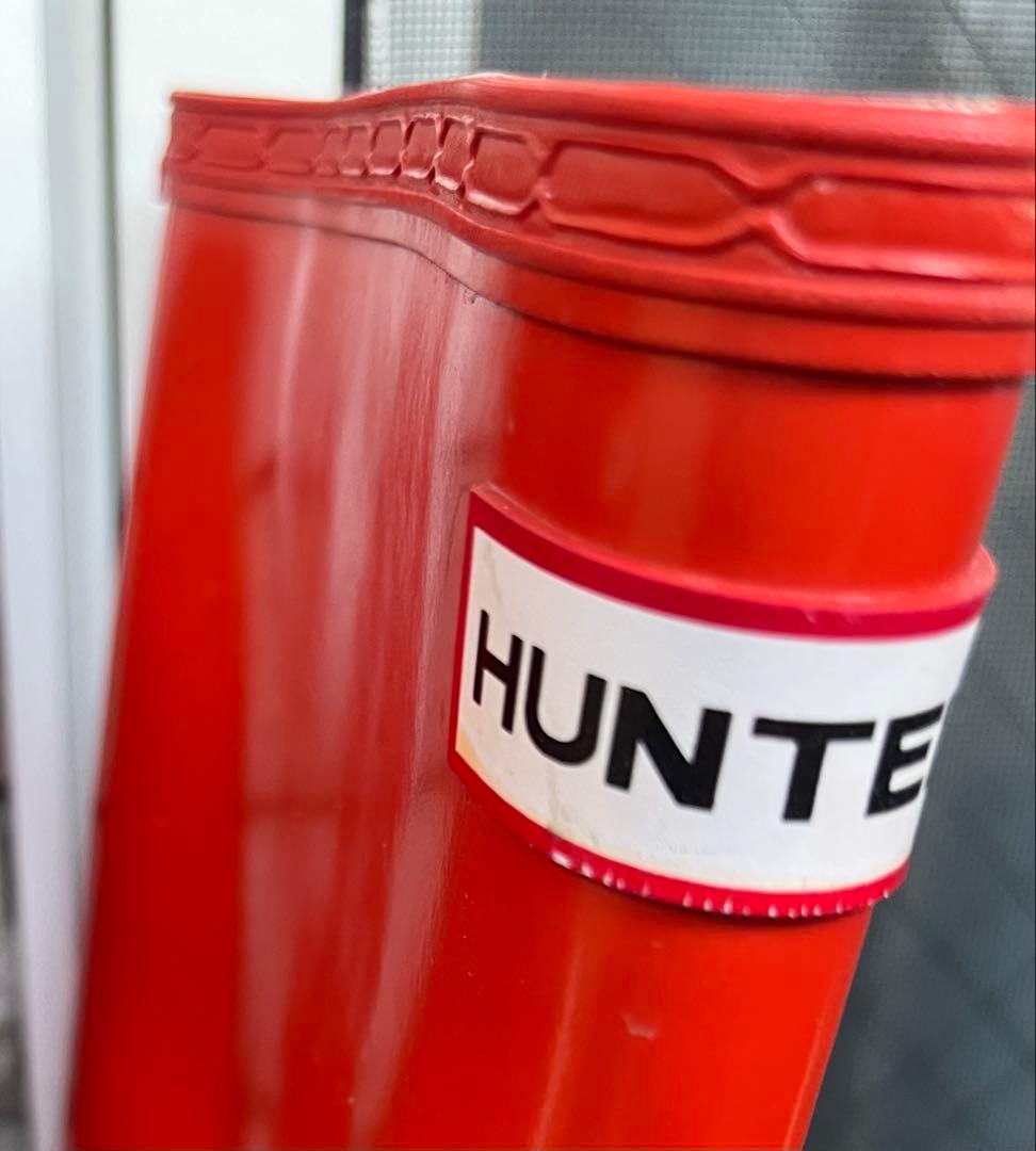 ハンター　ベルト付きレインブーツ　グロスオレンジ　EU37