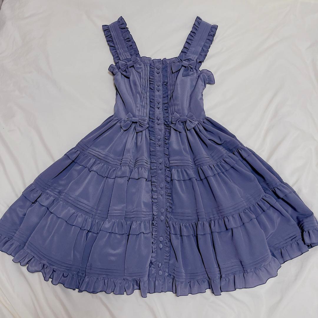 【morphose】ピンタックティアードJSK ブルーグレー