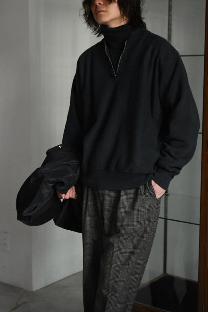 Y*a様 A.PRESSE Half Zip Rib Collar Sweats