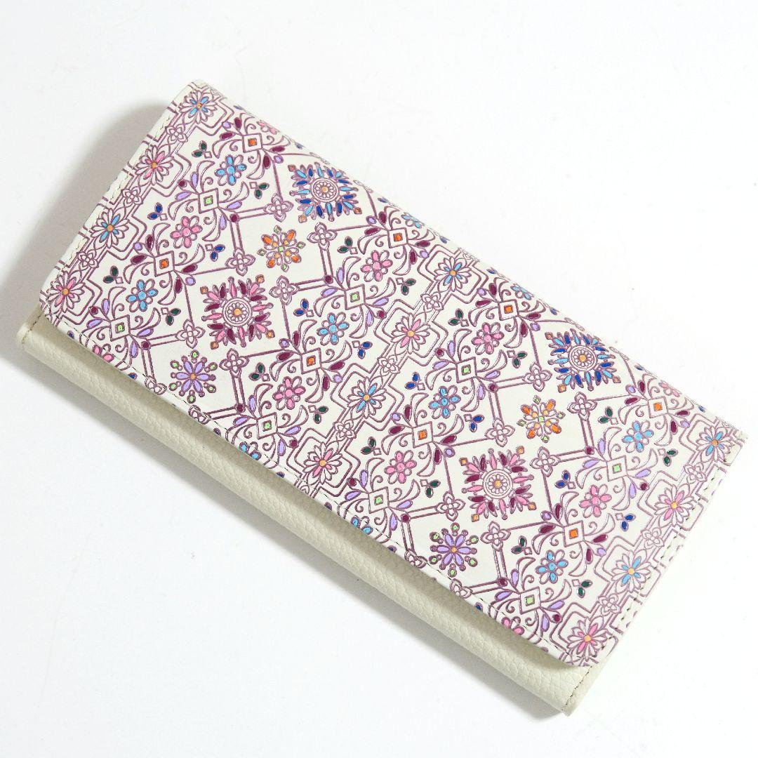 【新品未使用】友禅文庫 長財布 牛革 日本製 花柄 大容量