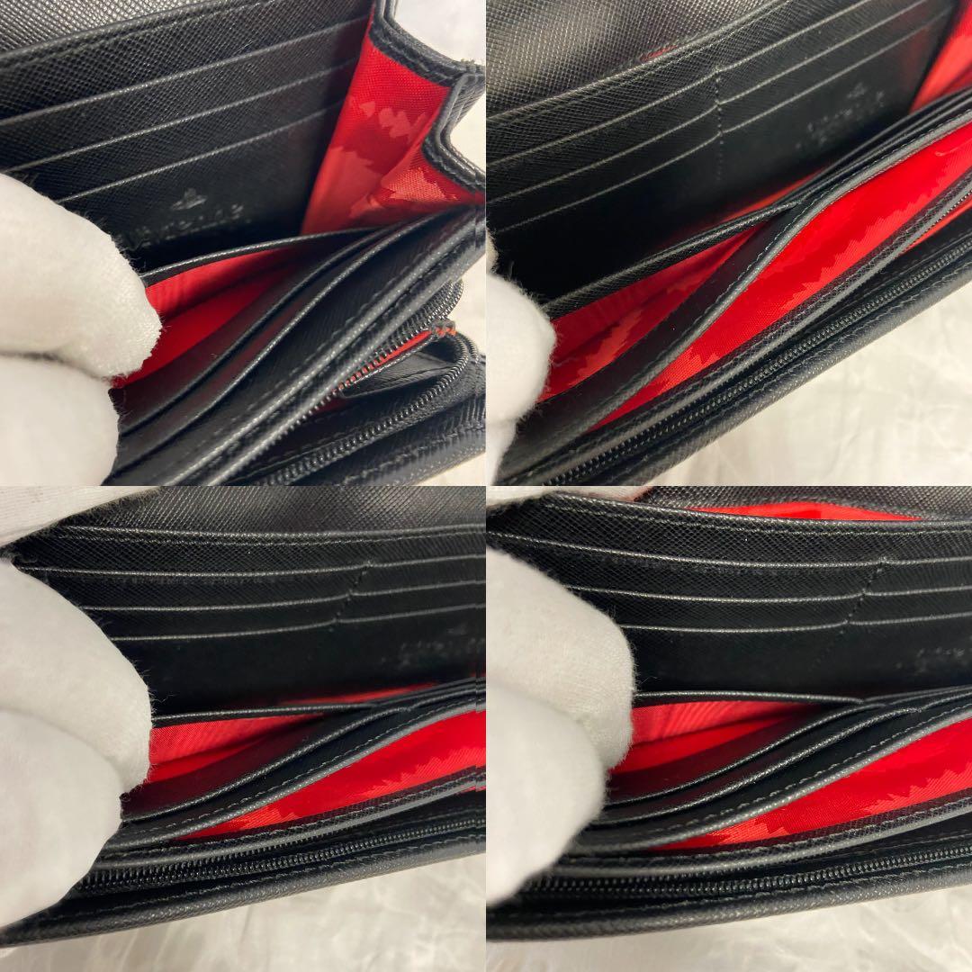 【美品】 Vivienne Westwood 長財布 黒 赤 ピンクゴールド