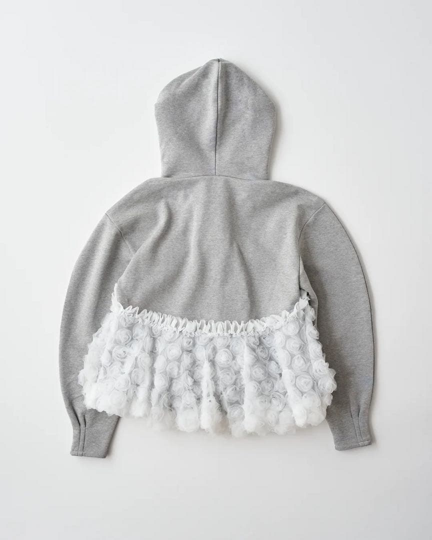 モモカ　POPPY TULLE DOCKING HOODIE（gray）
