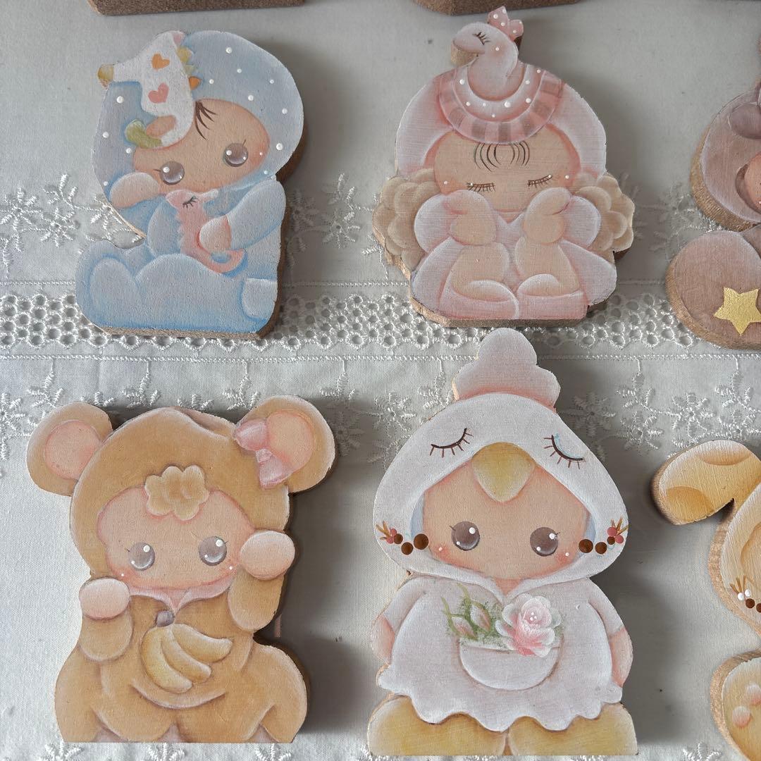 ♡トールペイント♡カントリードールと動物の干支♡12セット♡