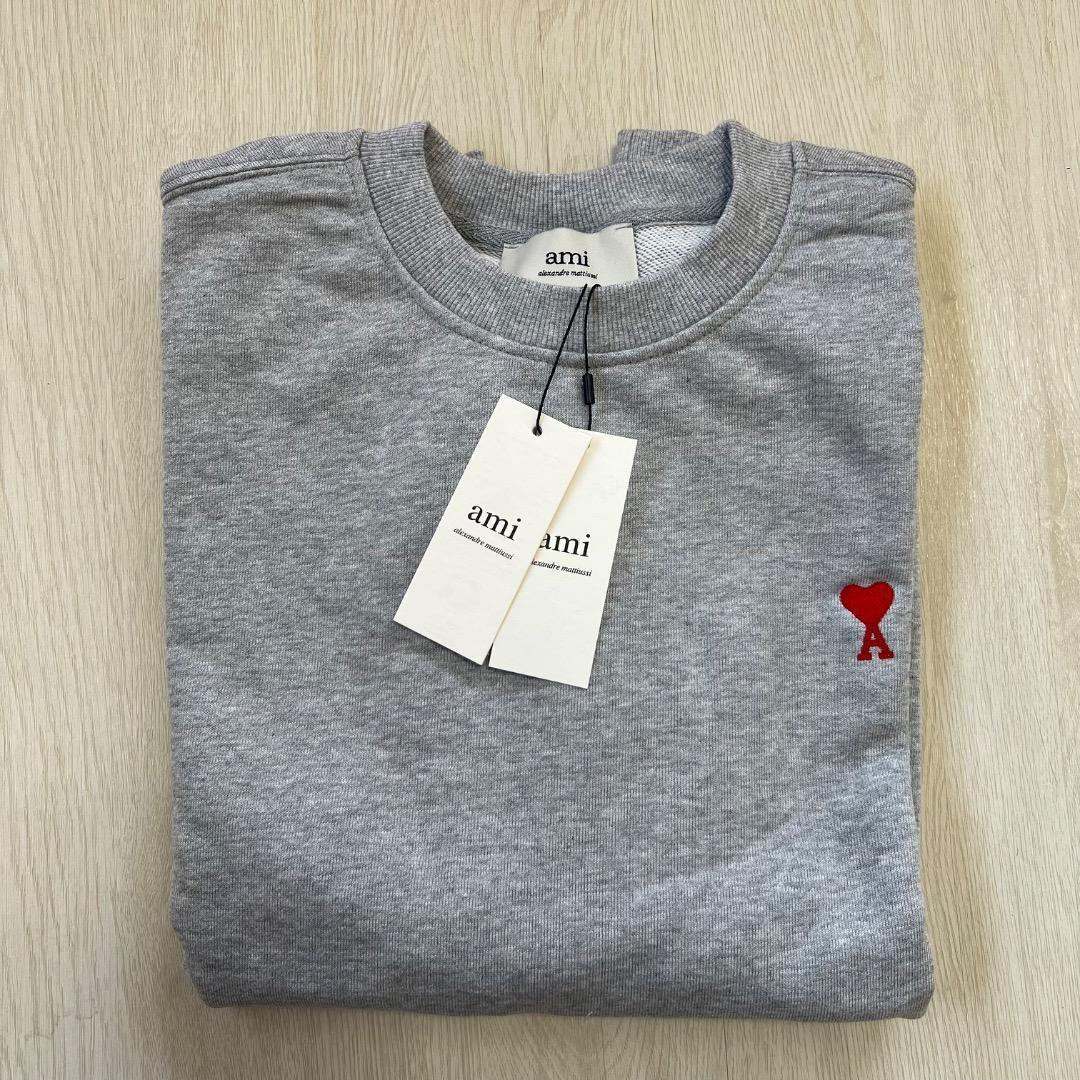 【新品タグ付き】 正規品 ami アミパリス グレー スウェット トレーナー L