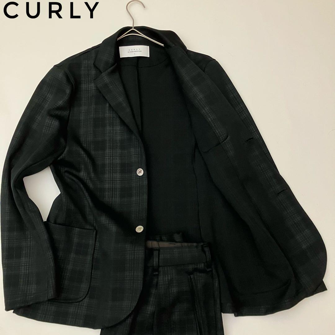 ✨美品　洗える　L✨CURLY セットアップ　ジャージ　チェック柄　ストレッチ