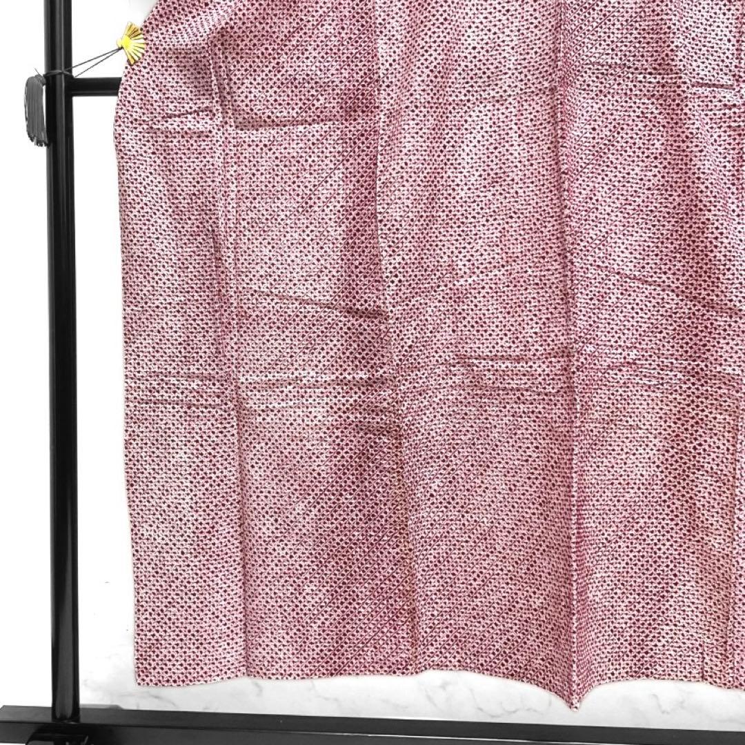 浴衣　有松鳴海絞り　レアカラー　パープル　総絞り　無地　着物　074a d