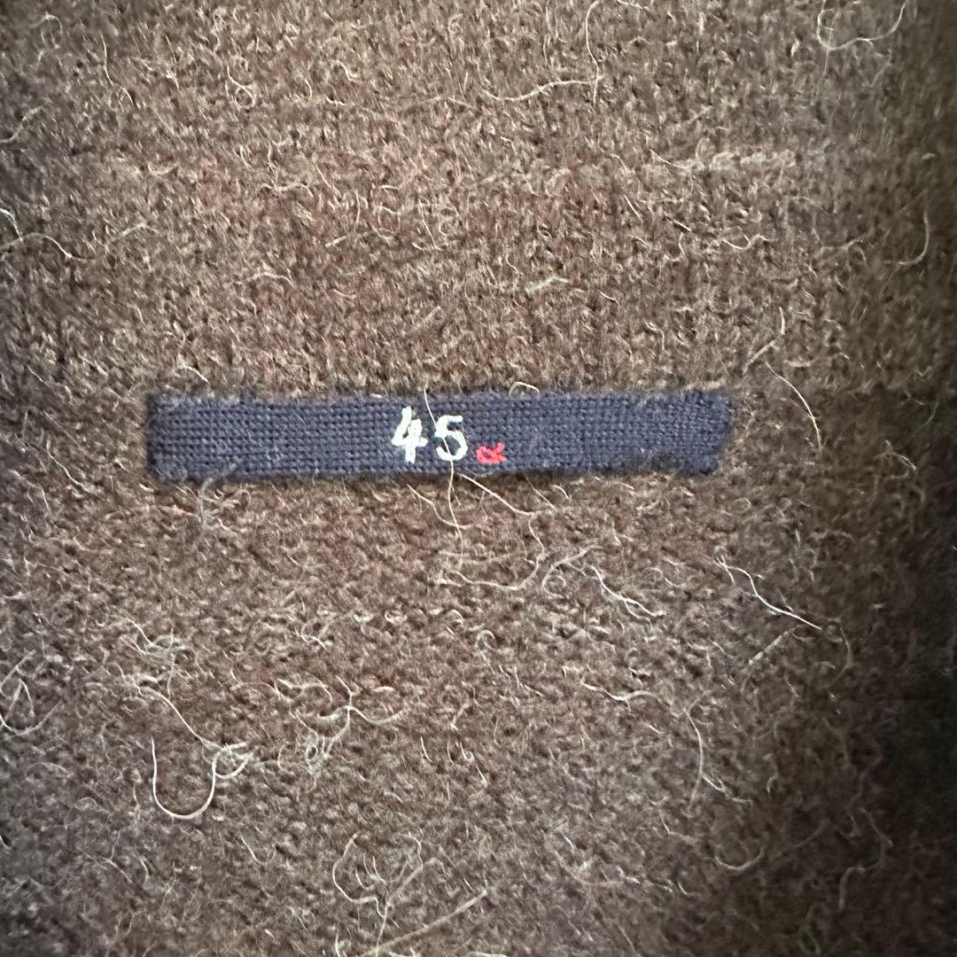 【美品】45R 45rpm アルパカ ウール縮絨ステンカラーロングコート