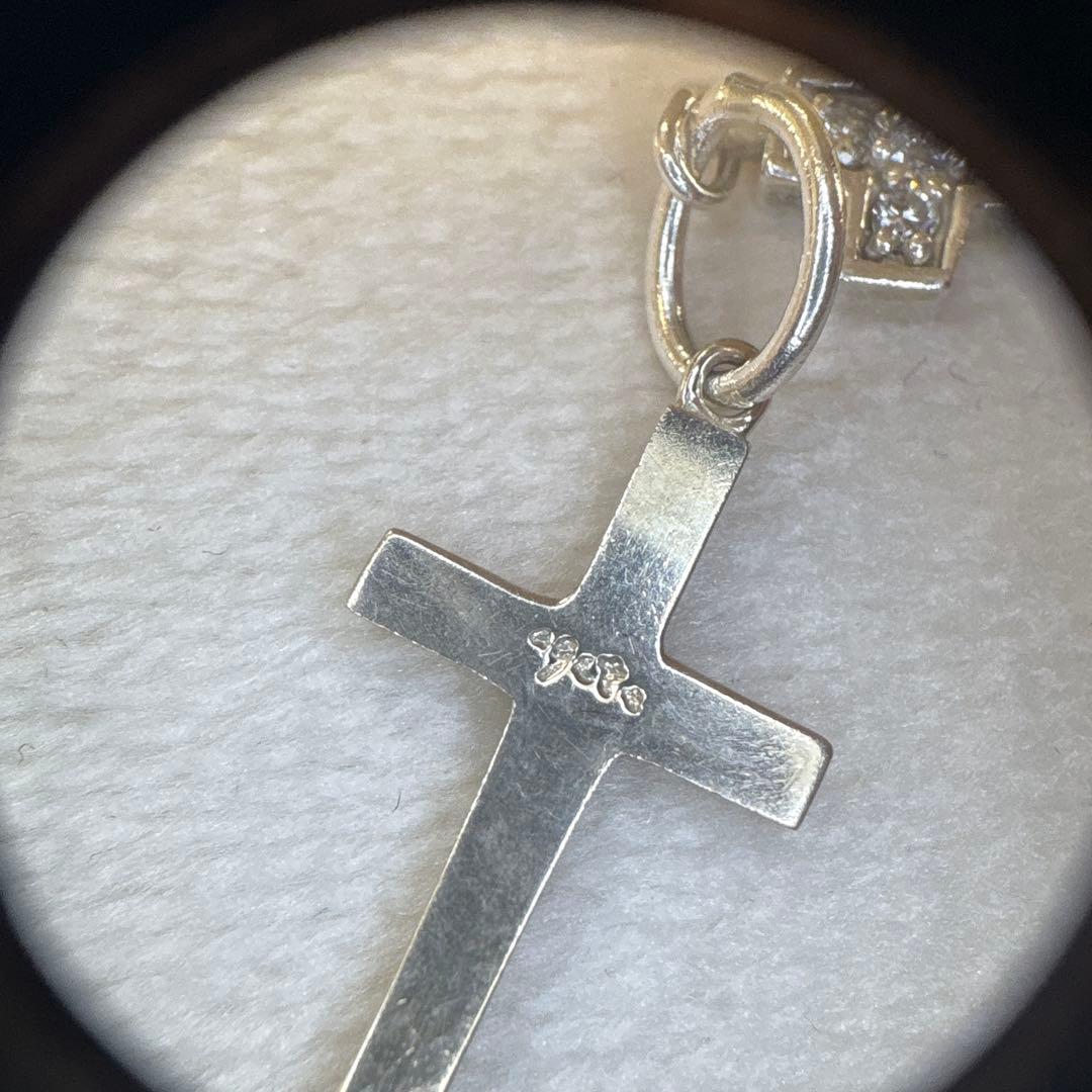 アガット　k10 クロス　十字架　ダイヤモンド0.06ct ネックレストップ