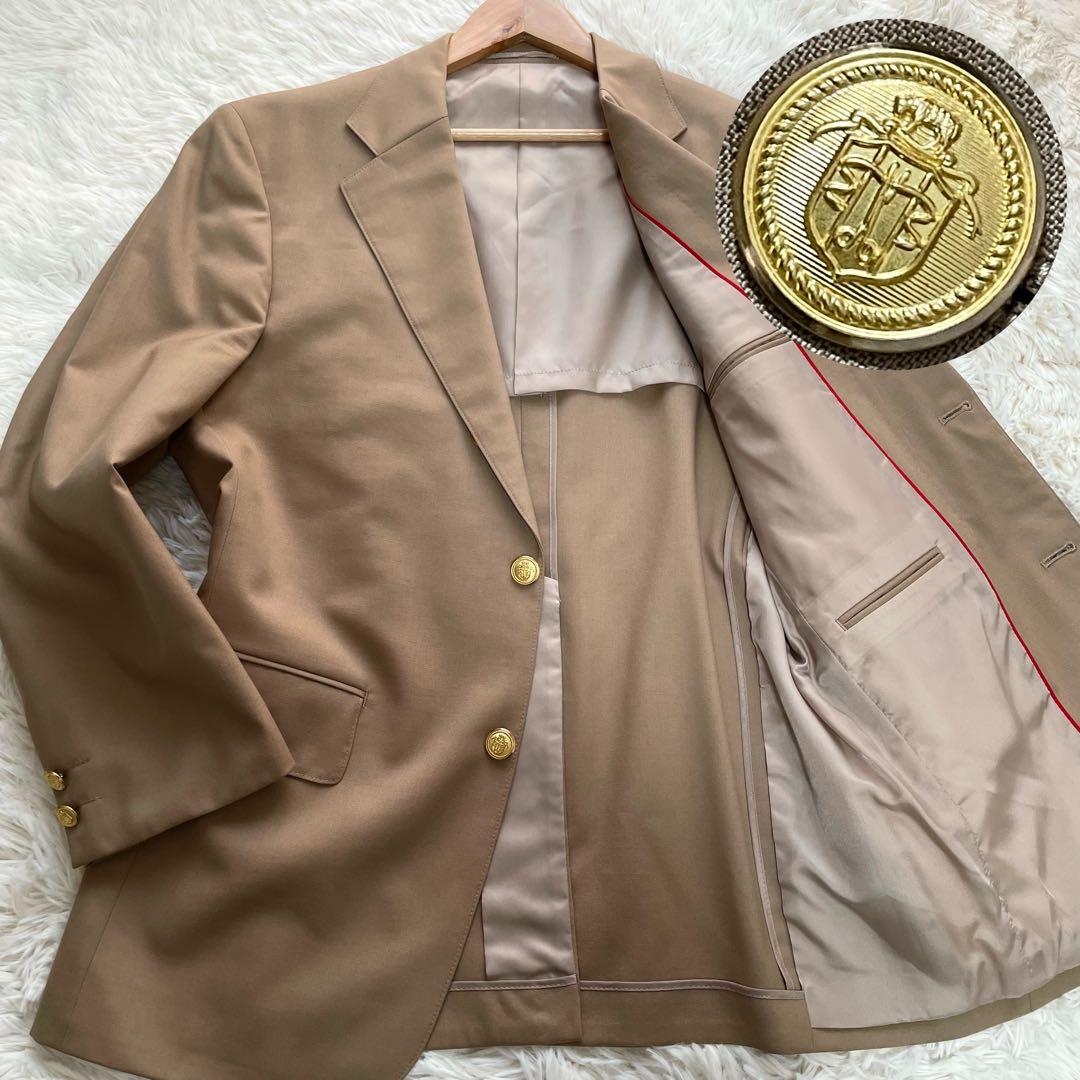 極美品✨ジェイプレス　テーラードジャケット　金ボタン　段返り　パイピング赤　M