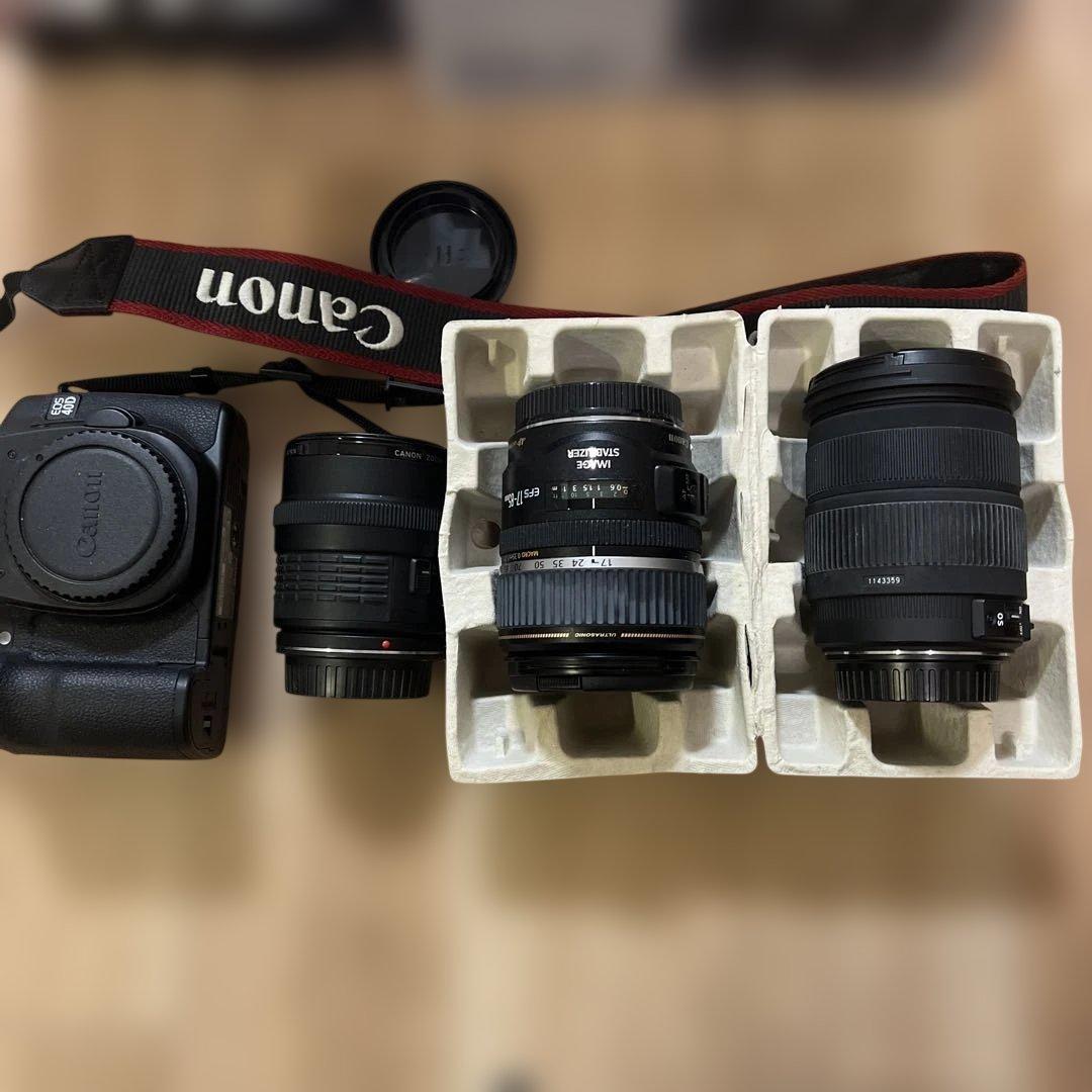 【ジャンク品】Canon EOS 40D 本体 レンズ3本（シグマ1本）本2冊