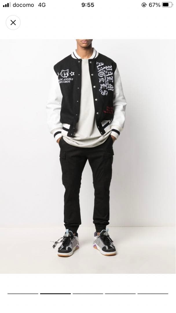 【定価20万円Over】palm angels 袖レザー刺繍スタジャン