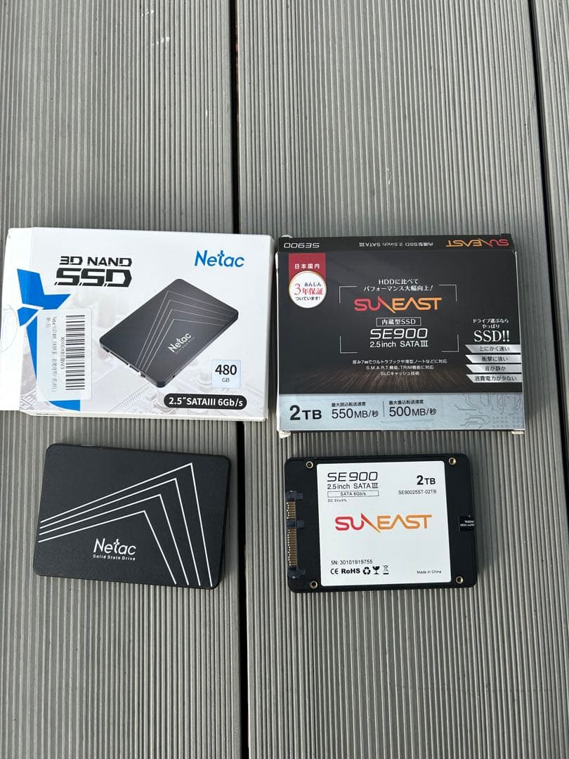 Netac 480GB & SUW EAST 2TB SSDセット