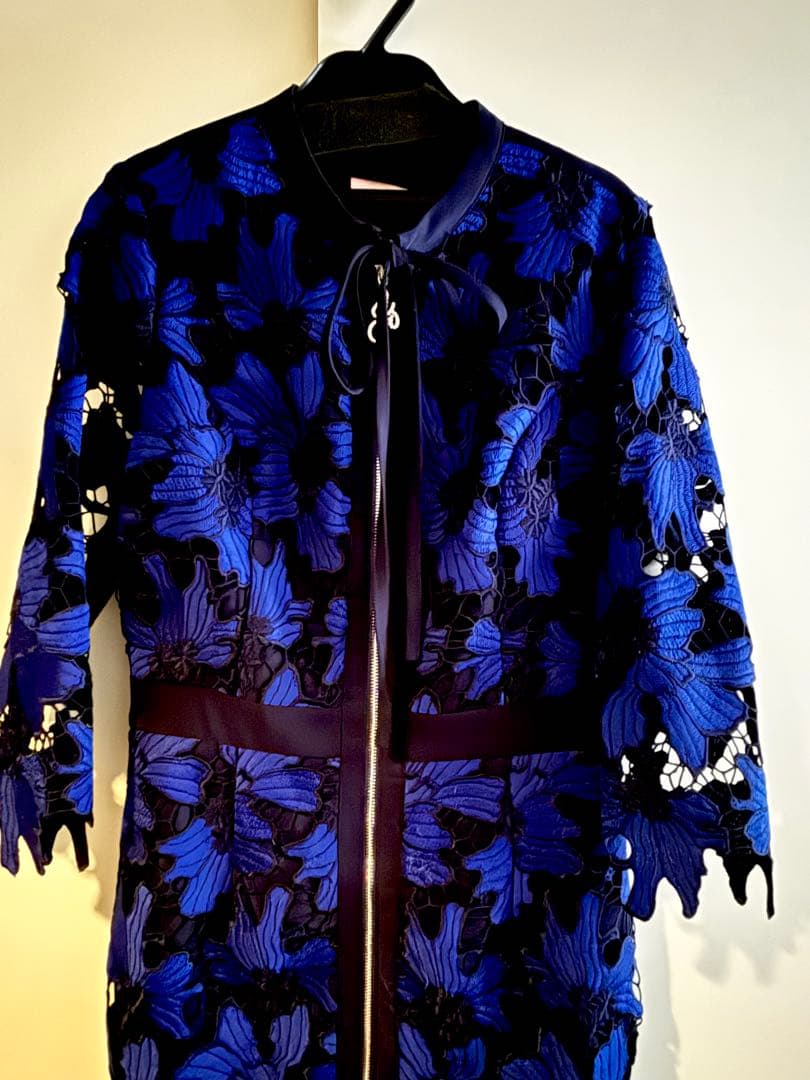 s*.様 SOBREソブレ❤︎新品同様美品ネイビーブルー レースタイトドレスジッ