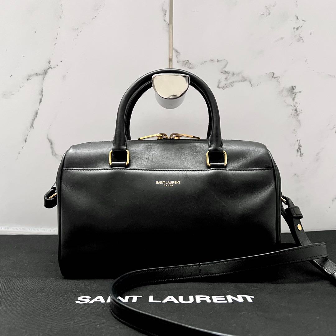 ◇美品◇サンローラン　ベイビーダッフル　ブラックレザー×ゴールド金具　2way