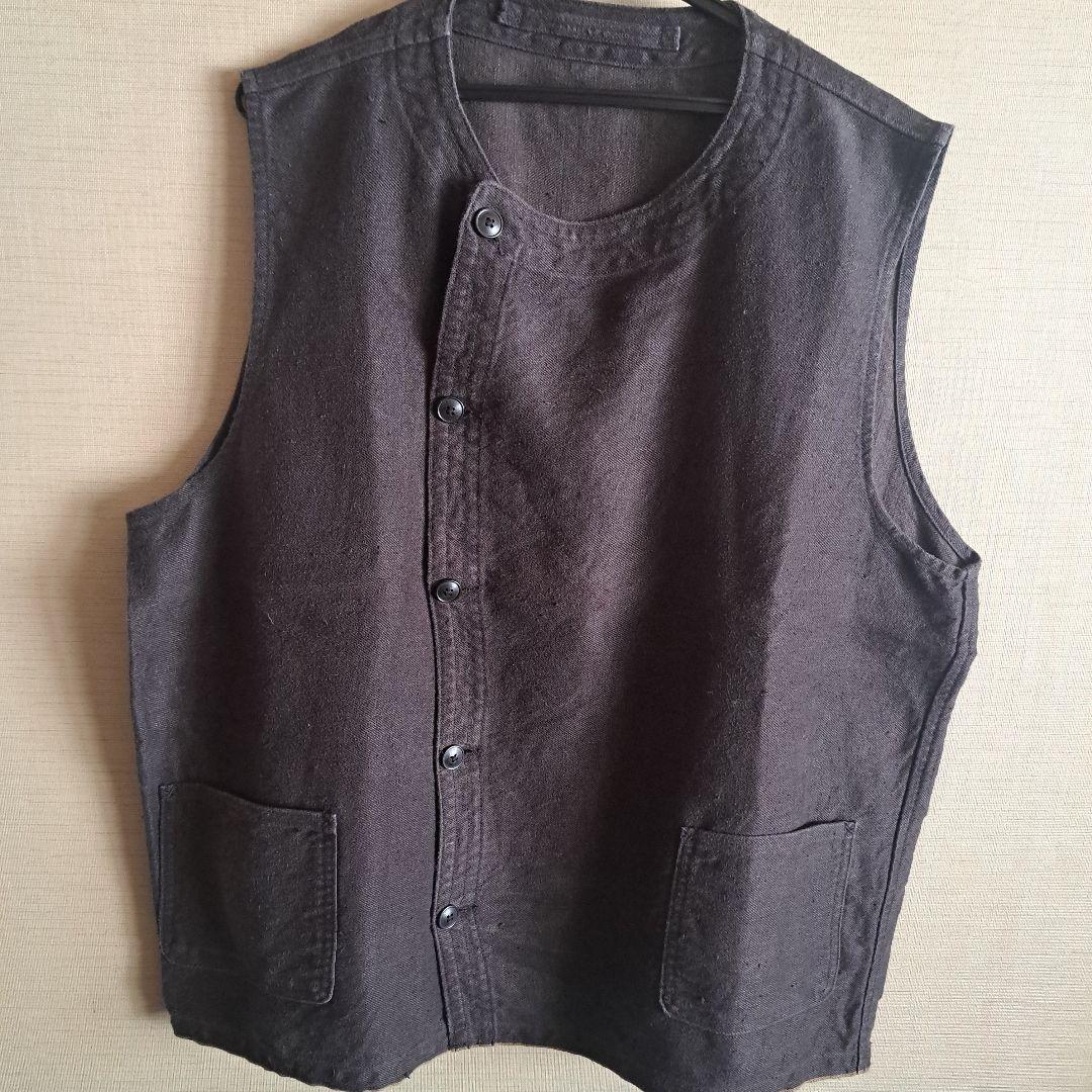 ま*。様 FRENCH ARMY VEST -HEMP DENIM