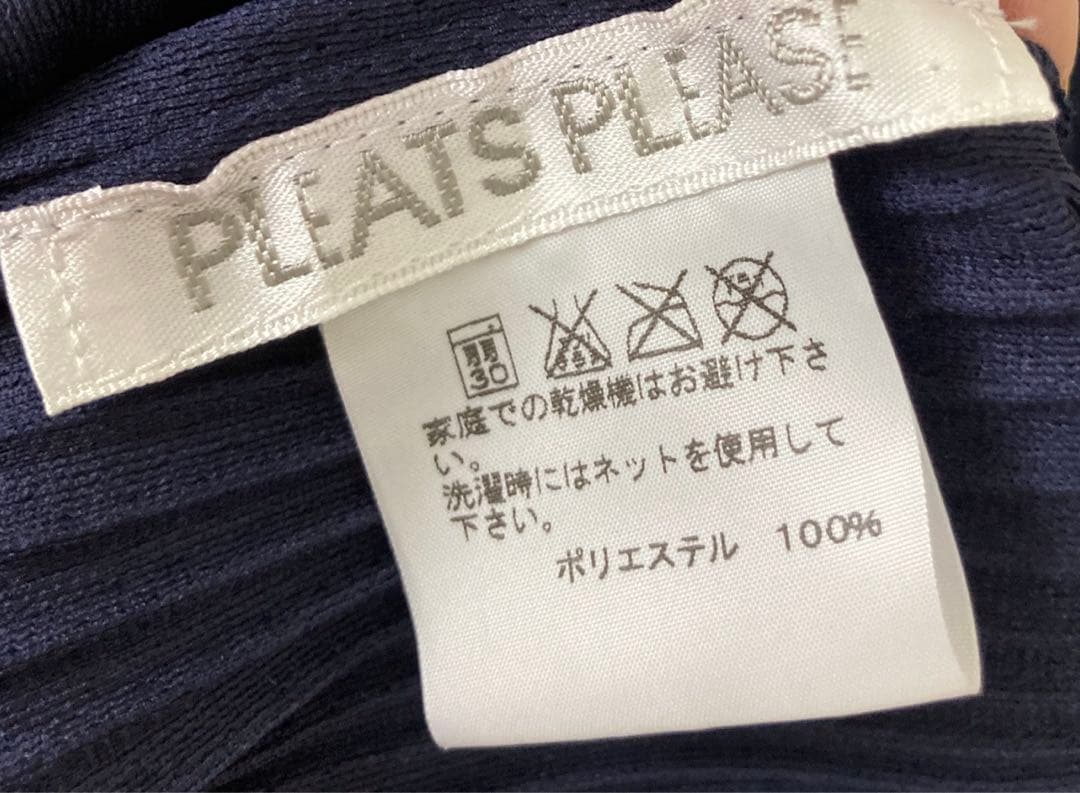 美品　プリーツプリーズ　プリーツチュニックワンピ 3 ネイビー　ウォッシャブル