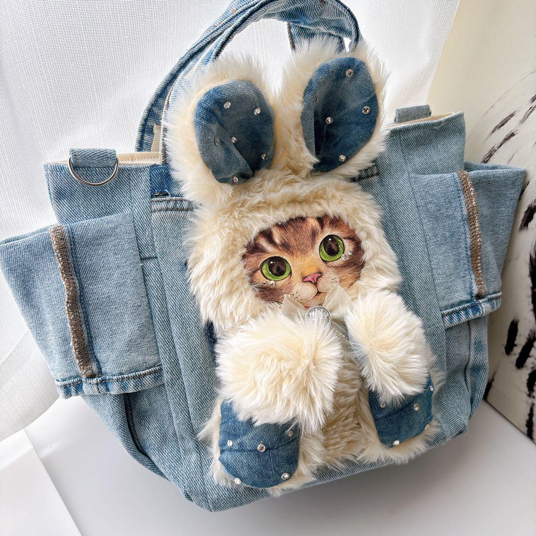 ね*】様 コヤンイサムチョン　デニム　トートバッグ　サンダーちゃん