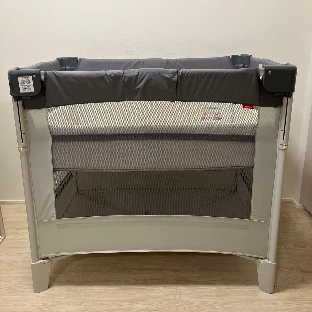 Aprica ココネルエアーAB ベビーベッド 折りたたみ グレーベア