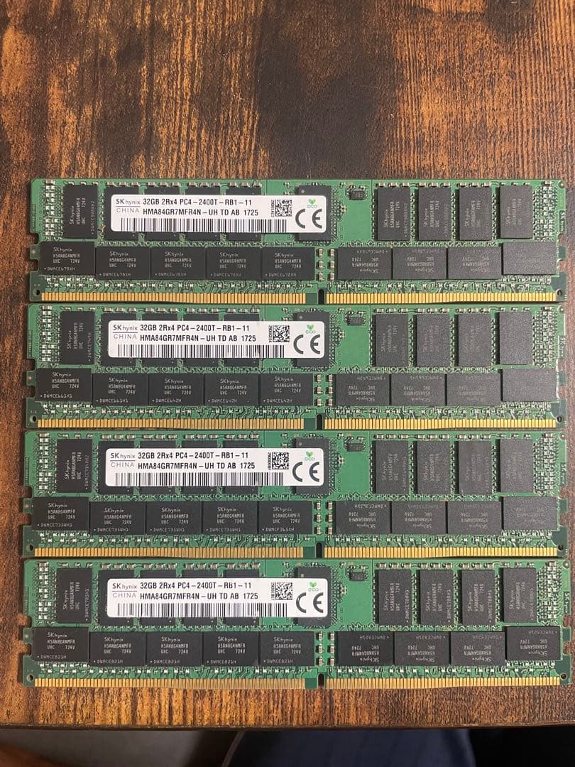 128GB 32GB 4枚セット　DDR4-2400T RDIMM メモリ