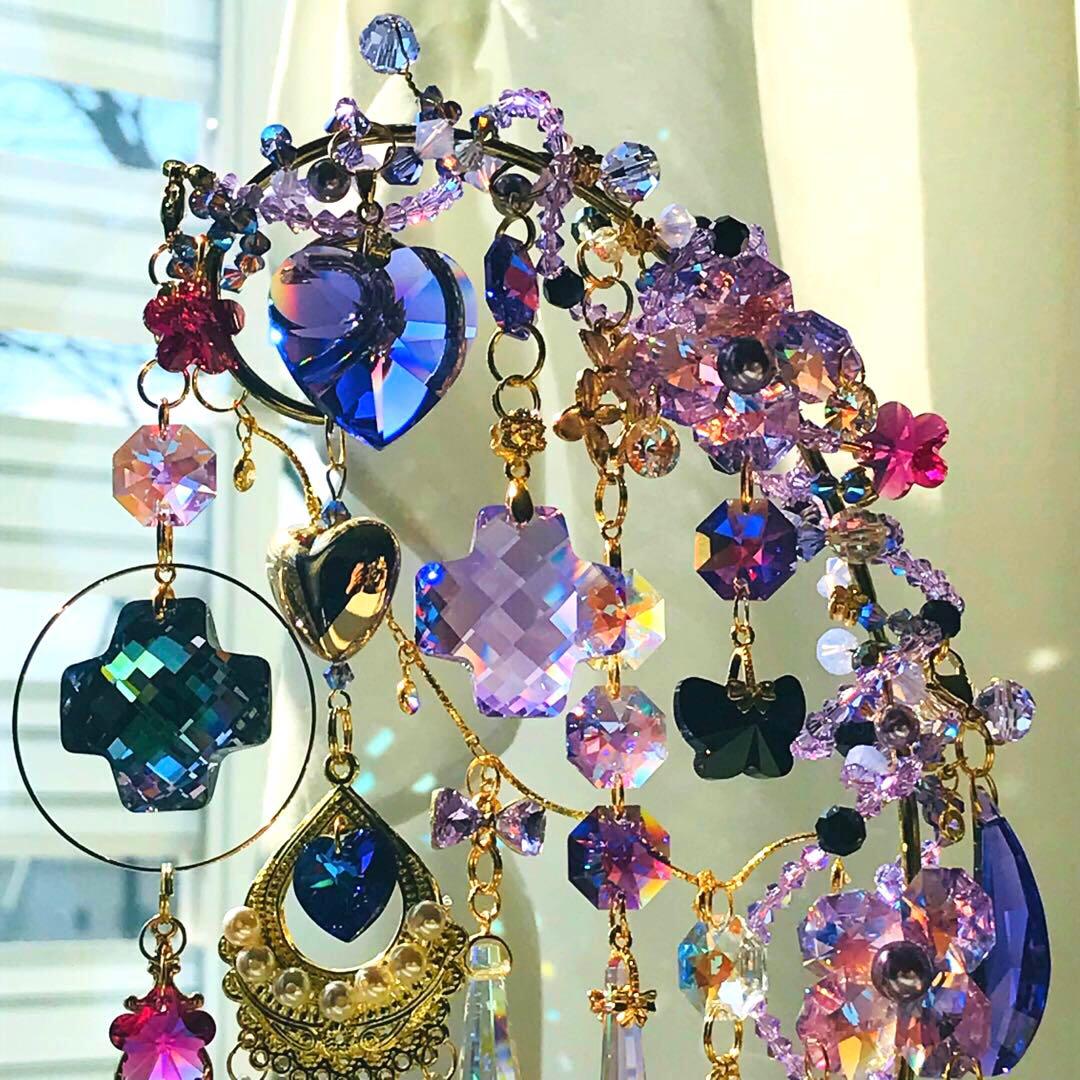 SWAROVSKI ✩.*˚バイオレット置き型サンキャッチャー