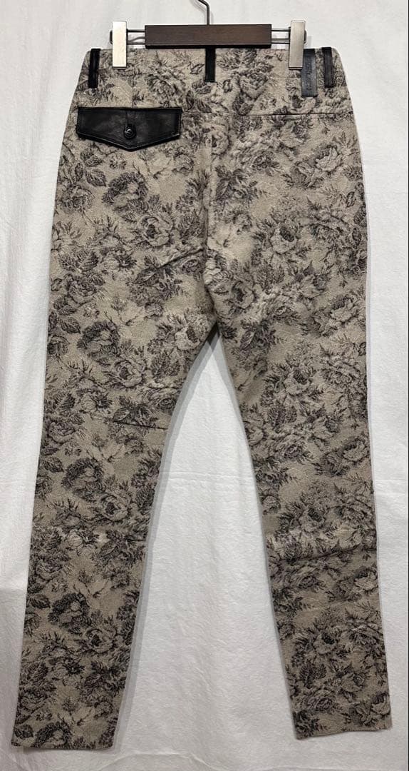新品BACKLASHフラワー柄ジャガードパンツ/バックラッシュレザースラックス