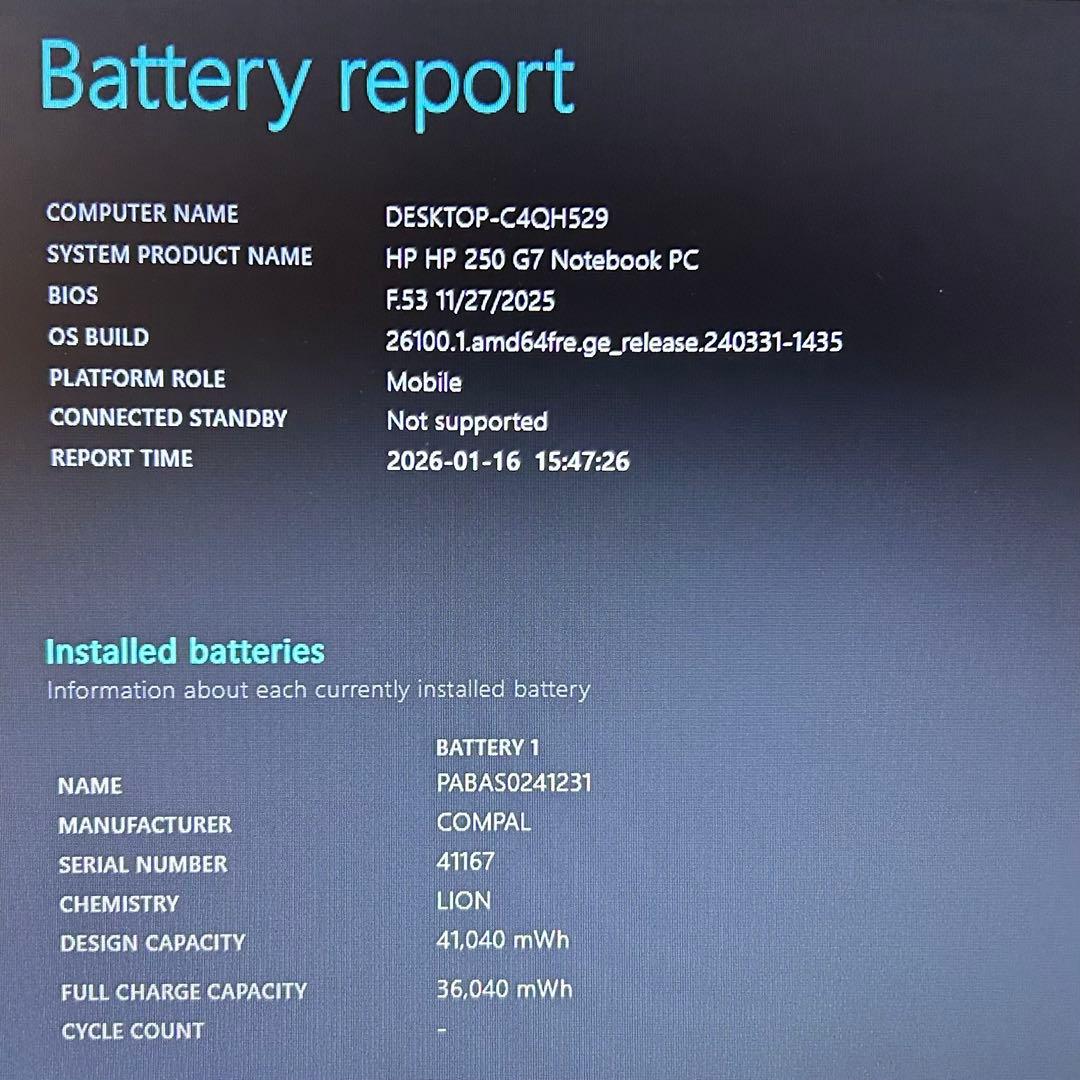 【美品】HP 250 G7【第10世代i5/256GB/8GB】