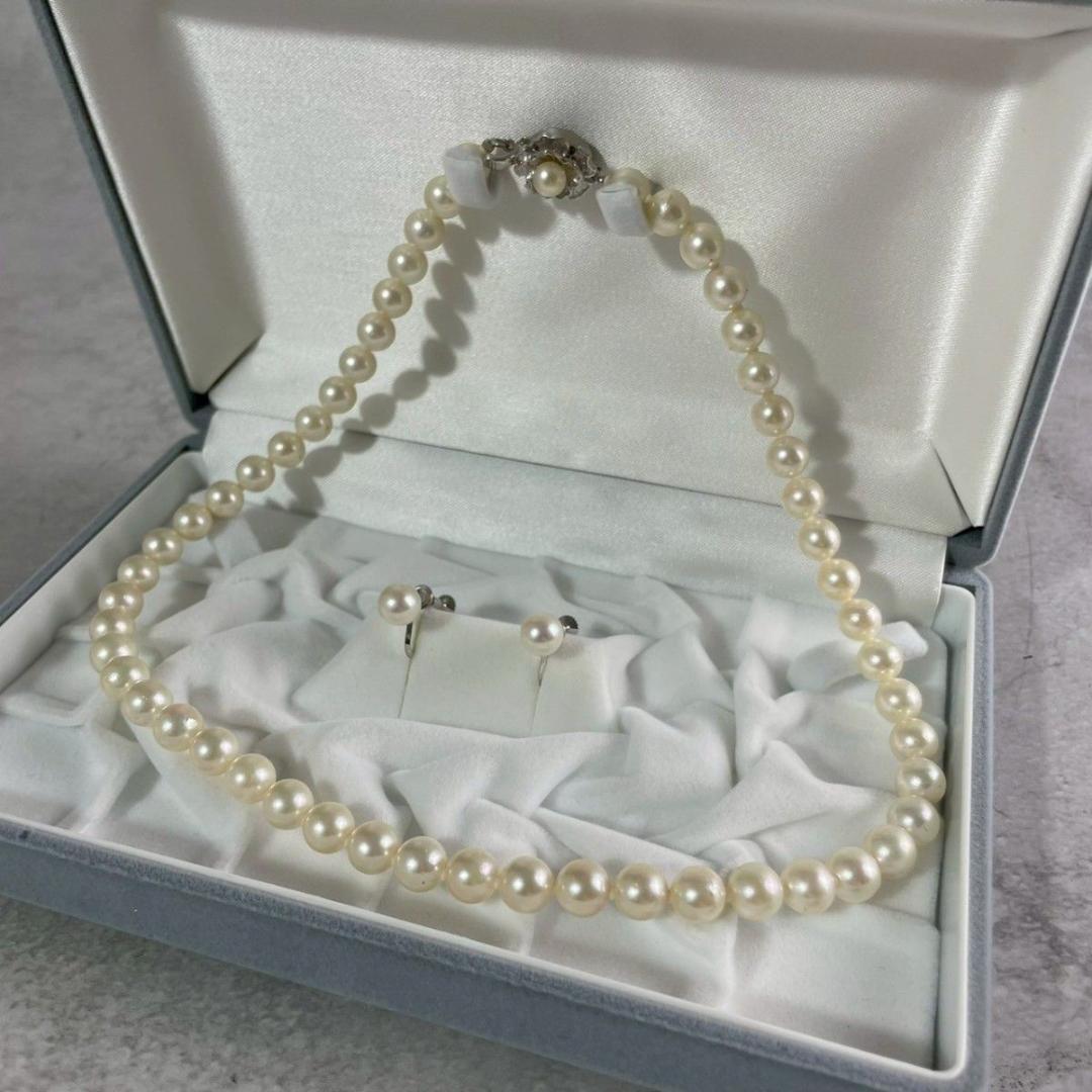 アコヤ真珠　2点セット ネックレス イヤリング 本真珠 シルバー　パール