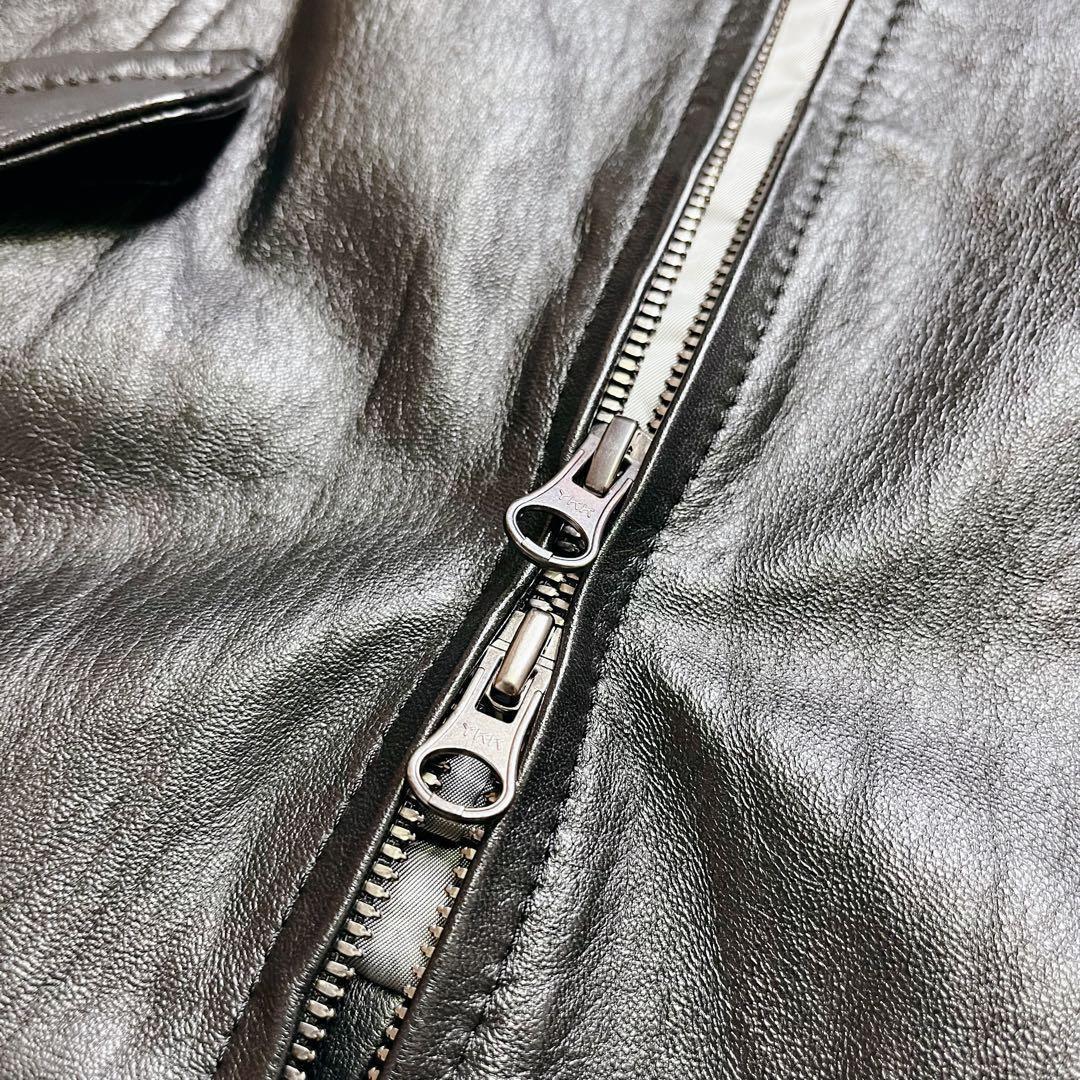 極美品　23区　オンワード樫山　レザージャケット　ノーカラー　シングルライダース