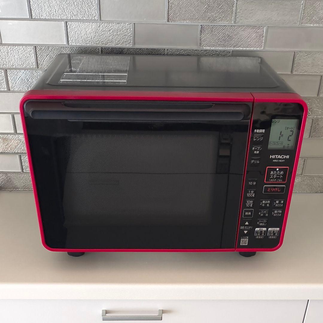 【2024年製・極美品】日立 オーブンレンジ MRO-HE4Y レッド 22L