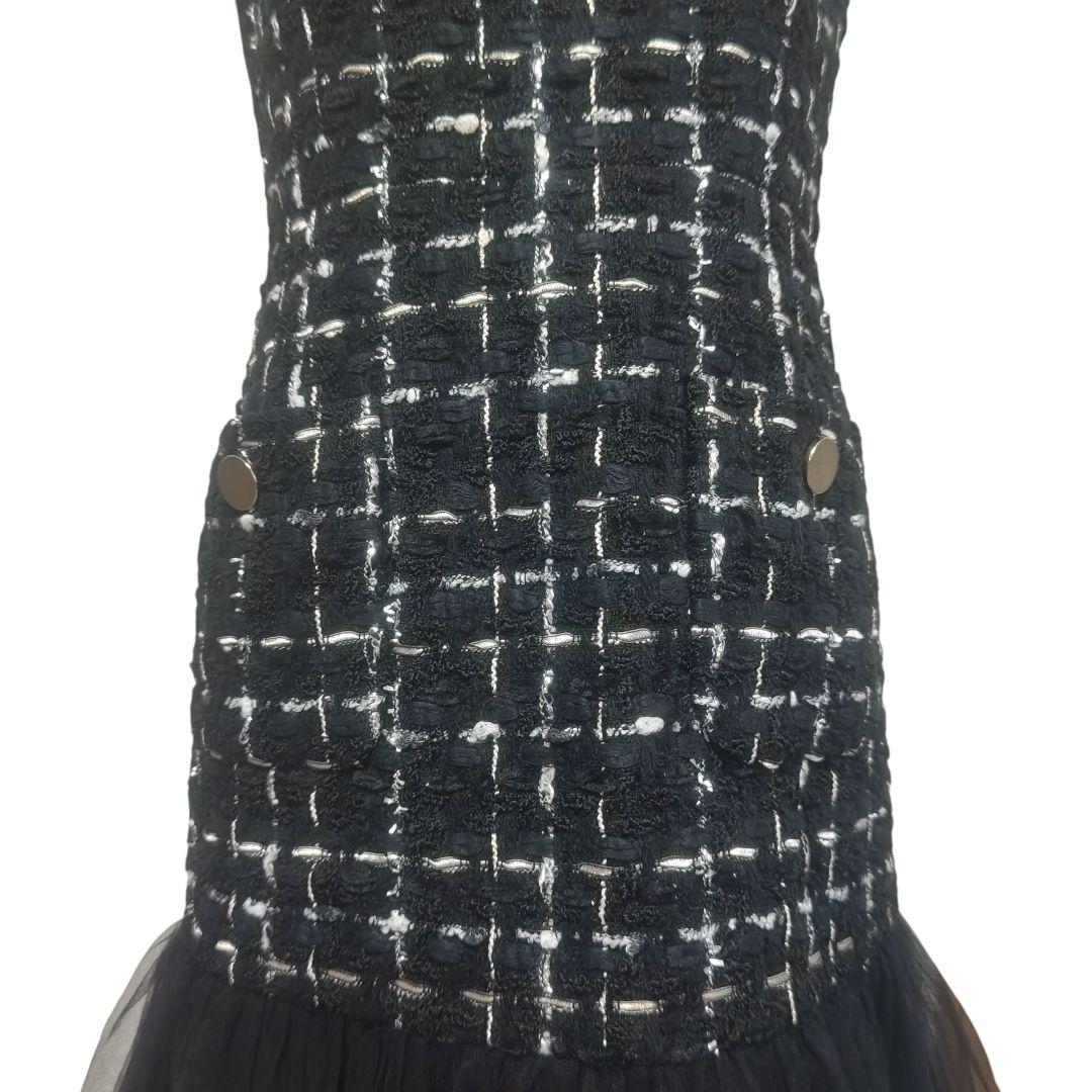 高級 ジュールトゥルニエ グレースクラス ラメツイードチェックワンピース