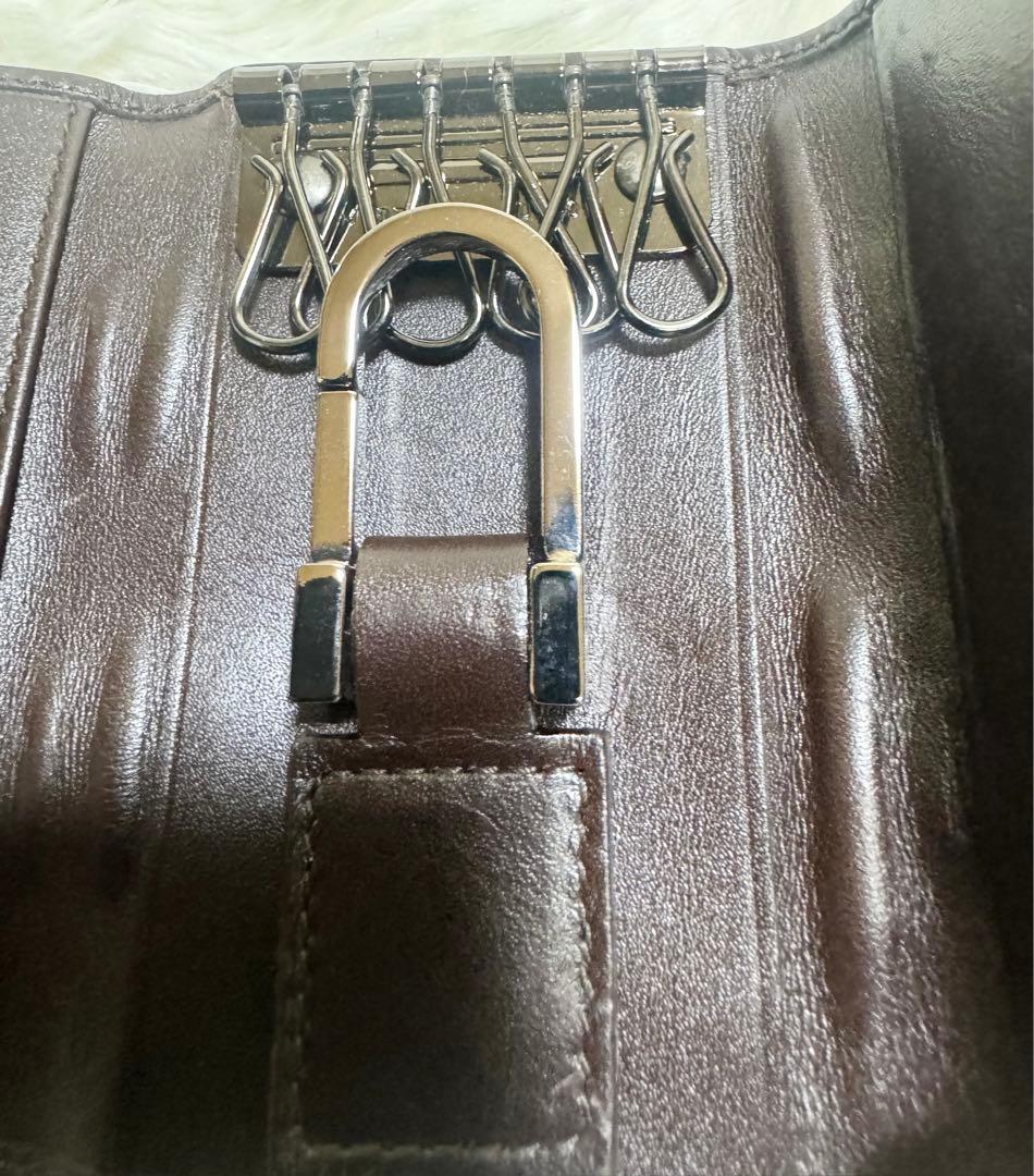 【新品未使用】GUCCI 6連キーケース　GG柄キャンバス　シェリーライン