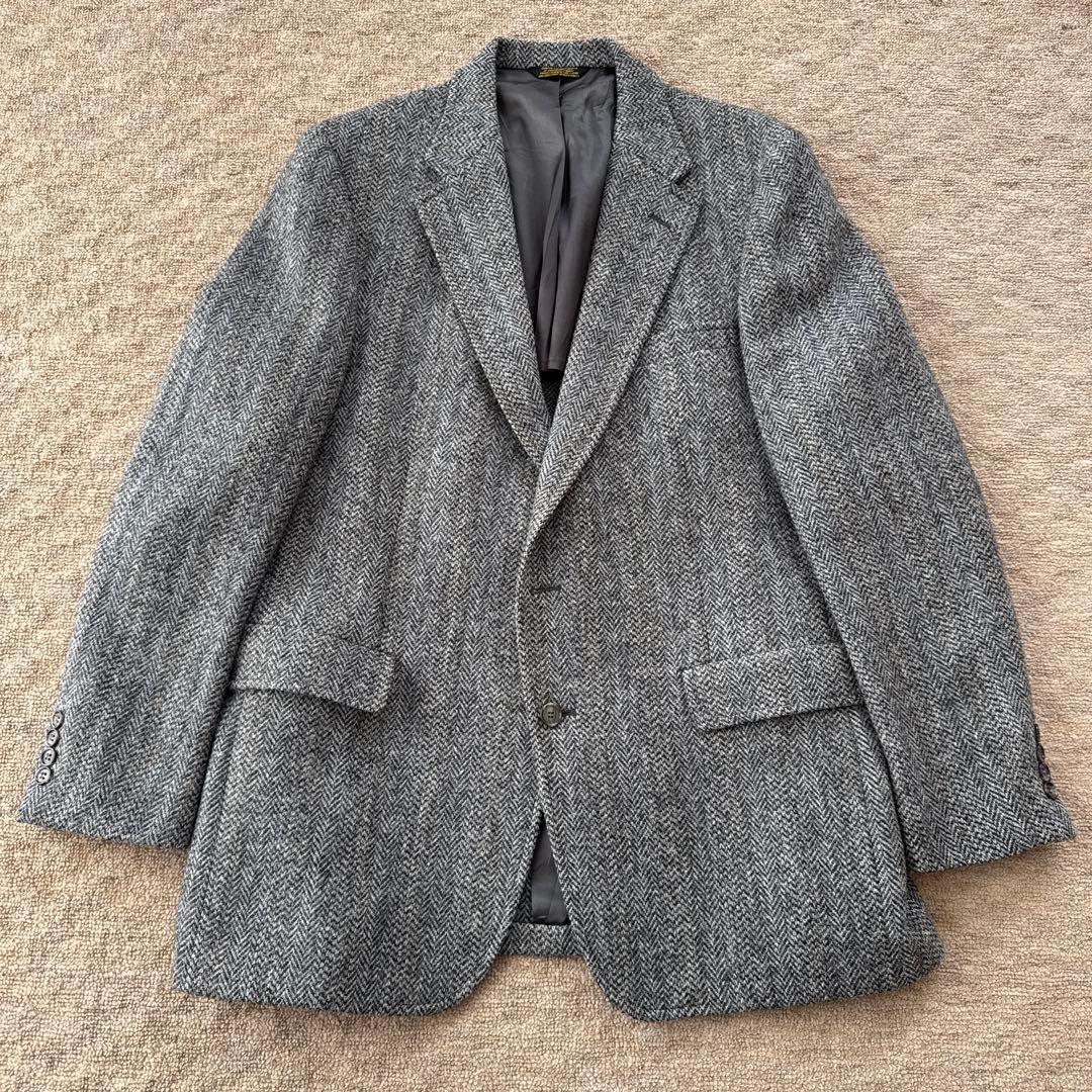 ハリスツイード　ウール　ジャケット　XL〜XXL程度　USA製