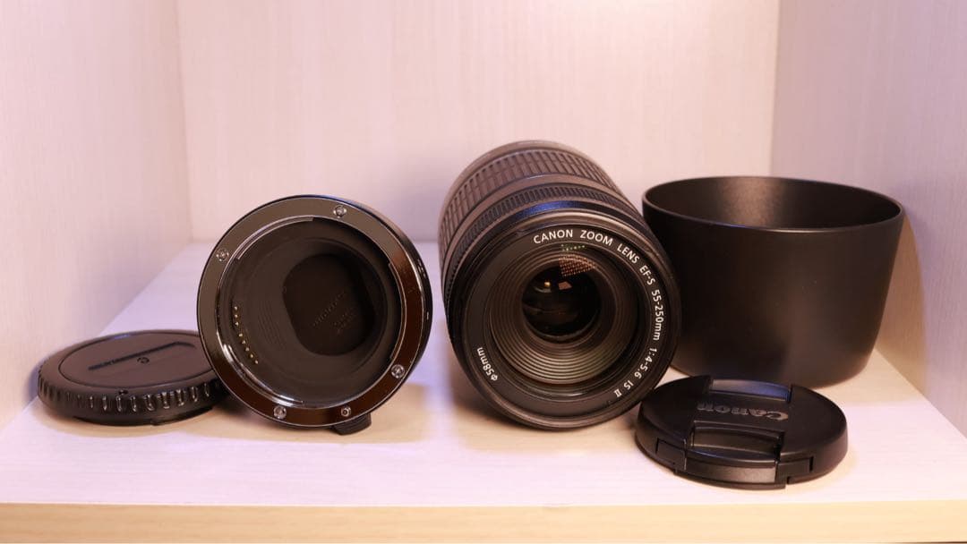 レンズ(ズーム) EF-S 55-250 is ii + ef-eos M adapter
