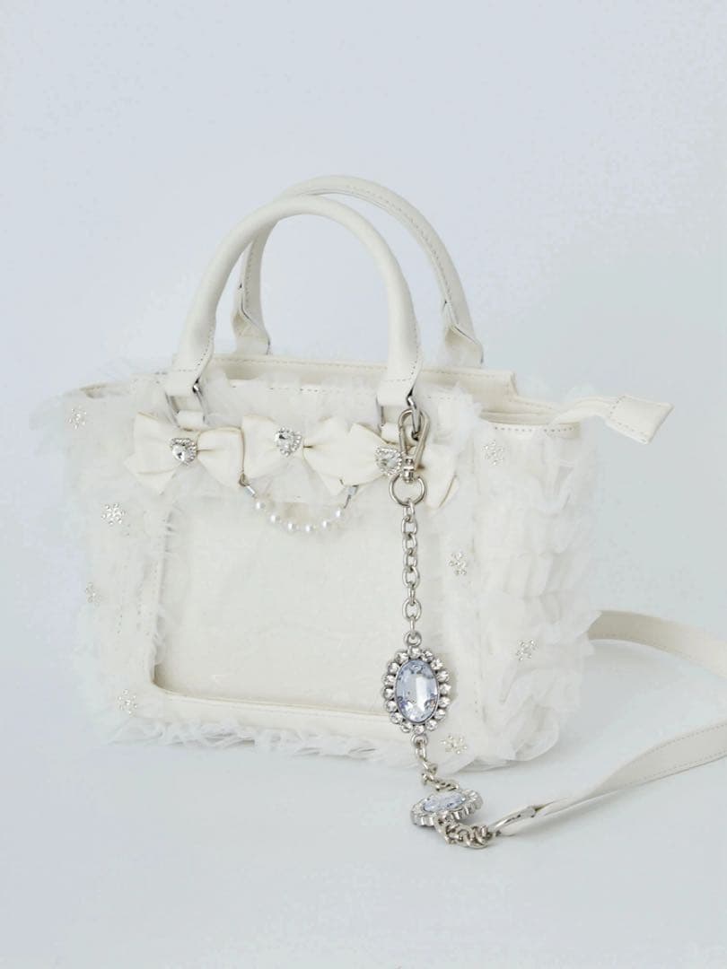 Ank Rouge 確定ファンサのおまじないチュールフリルBag 白　痛バ