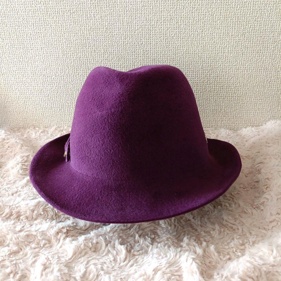 【未使用】Helen Kaminski フェルトハット　パープル　（Ｌ）