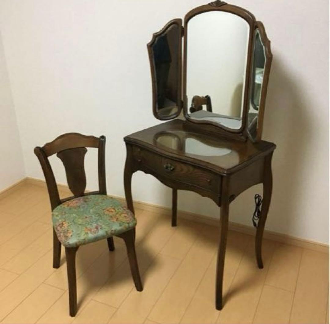 3面鏡のドレッサー　松永工房 IDC大塚家具 ミレーヌ ドレッサー