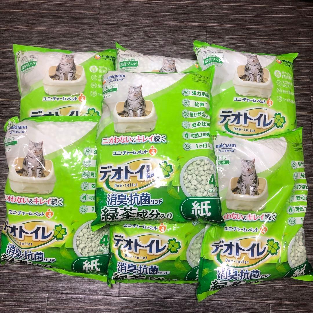 デオトイレ 緑茶成分入り消臭・抗菌サンド紙タイプ4L×8袋セット