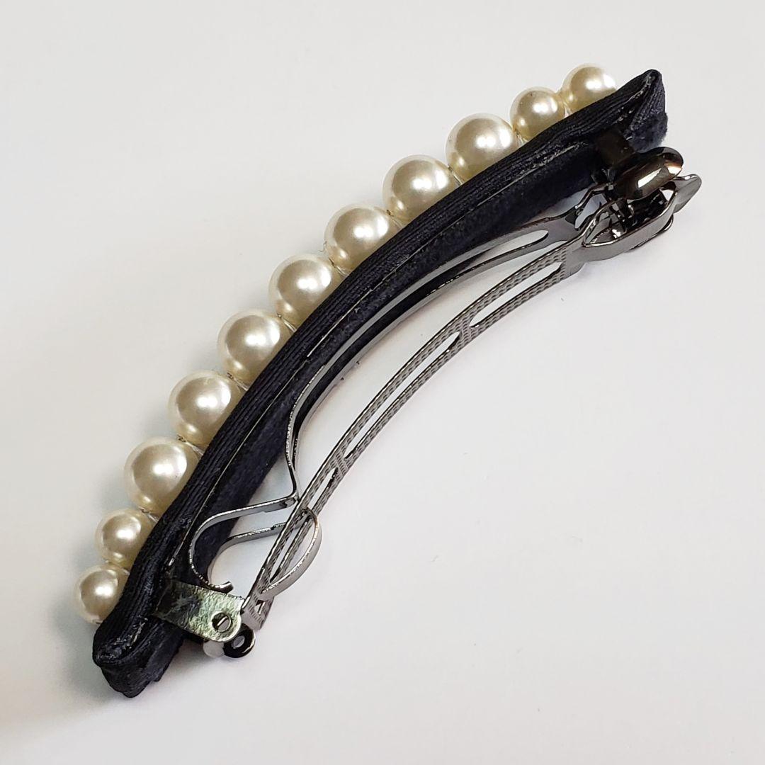 新品　コンプレックスビズ　パール　ブラック　スワロフスキー　バレッタ　セレモニー